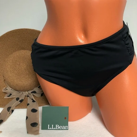 NEW L.L.Bean Luxe Black Swim Bottom Size 16 - Picture 1 of 10